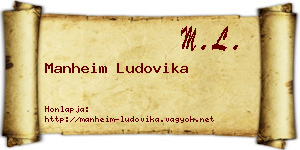 Manheim Ludovika névjegykártya